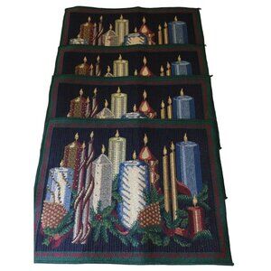 Vintage Kemp Beatley Holi Candle Placemats 13” X 17” Set of Four Multicolor